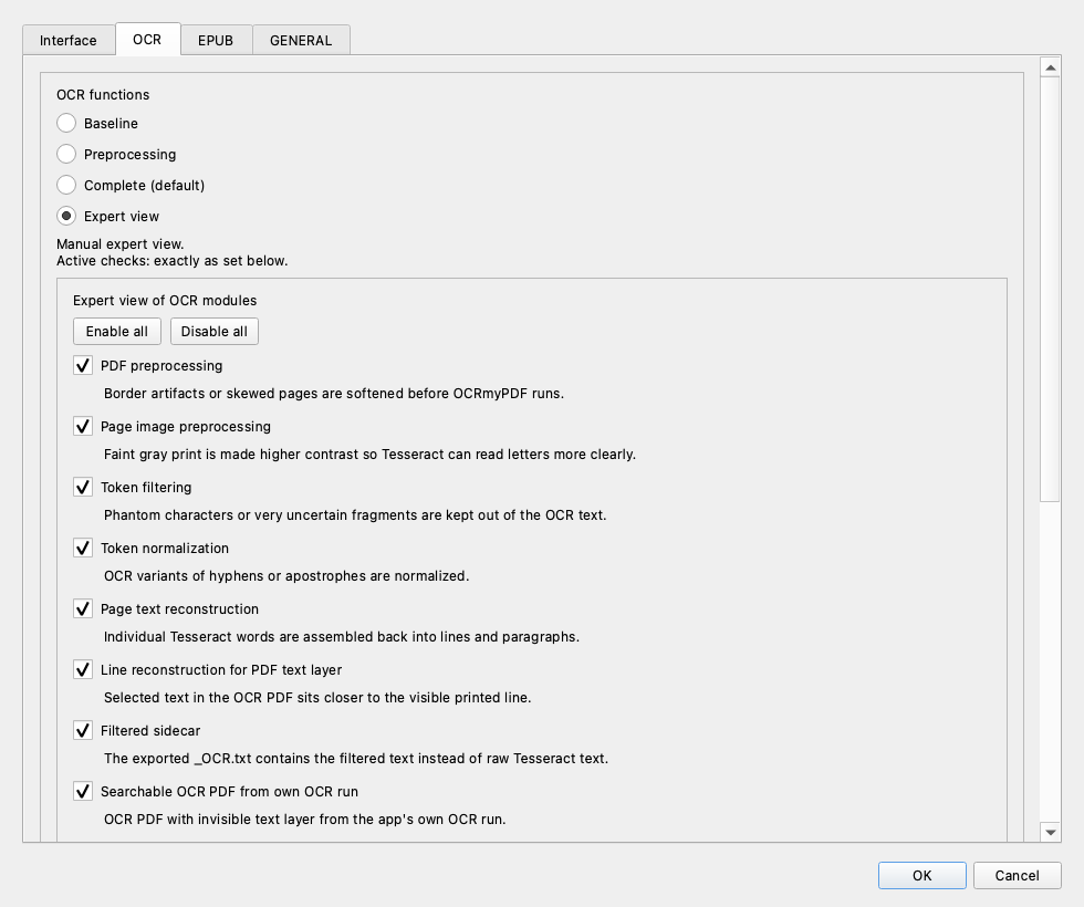OCR expert view in English